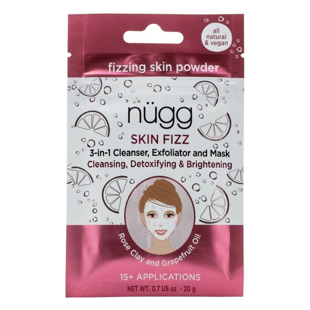 Nugg Skin 3-in-1 Fizzing Cleanser Exfoliator Rose Clay & Grapefruit Oil - 0.7oz